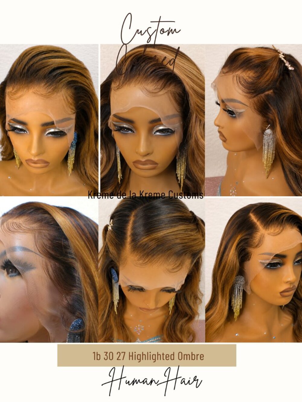 ✨18-20 Inch Ombre Dimensional Ginger Balayage Lace Wig 13x6
